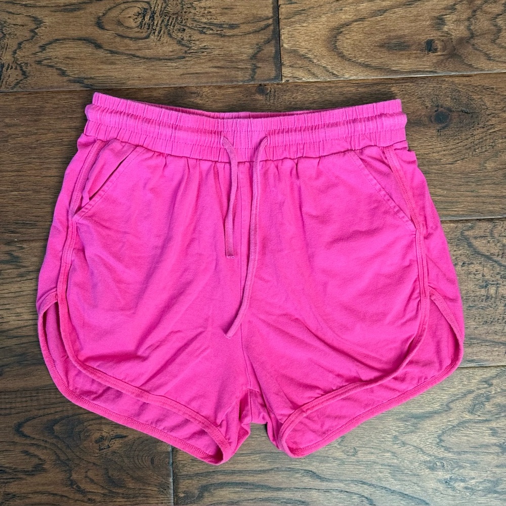 URATOT Women's Size Medium Pink Sport Athletic Shorts Elastic Waist Drawstring